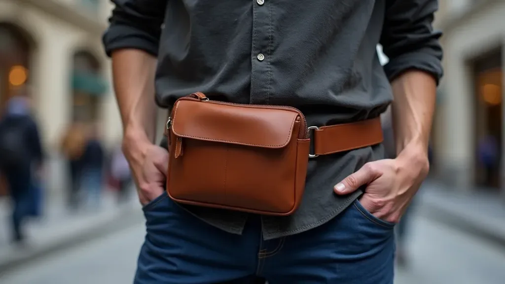 Urban Belt Pouch in cognac leather
