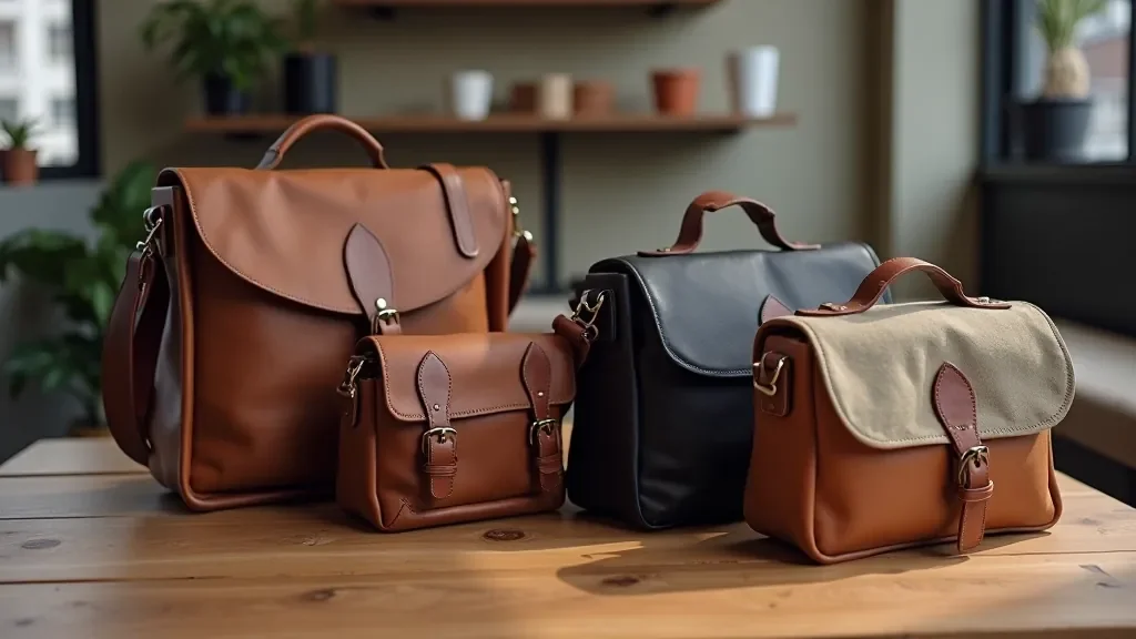 Collection of messenger bags and belt pouches showcasing quality and design